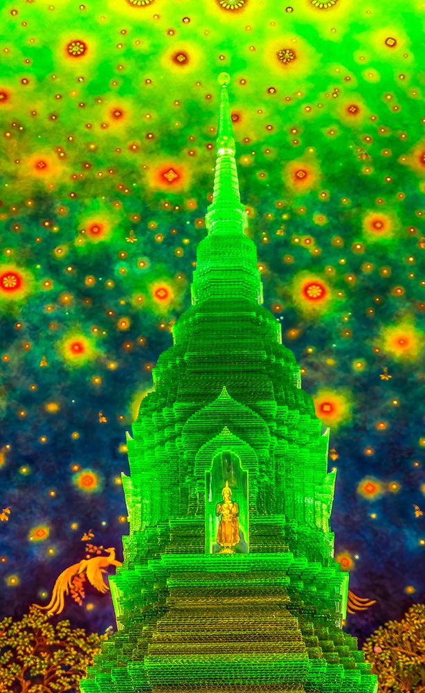 Maharatchamongkhon Stupa, Wat Paknam Bhasicharoen, Bangkok, Thailand. Temple established in 1600s.